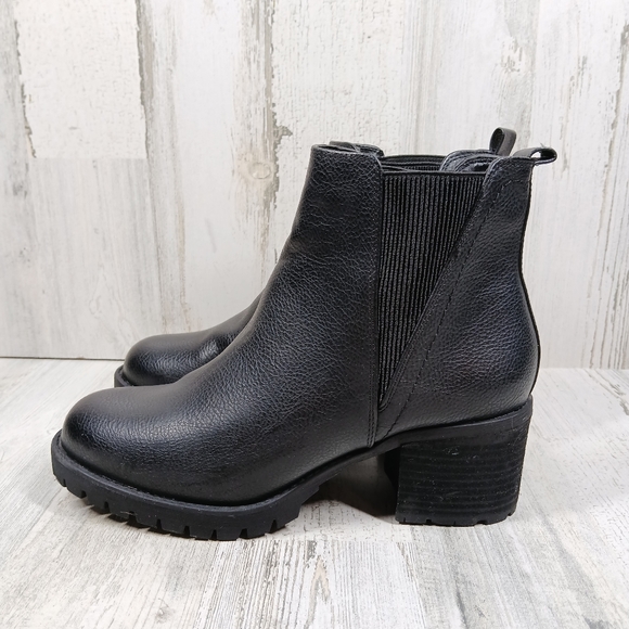 MIA Shoes - NEW MIA Jody Ribbed Round Toe Block Heel Chelsea Ankle Boots #542